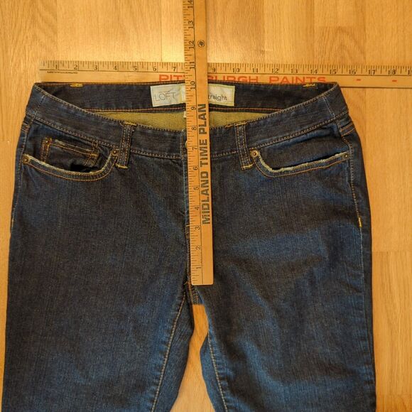 Ann Taylor Loft Slim & Straight Jeans Womens 6 Blue Dark Wash Stretch - Picture 3 of 6